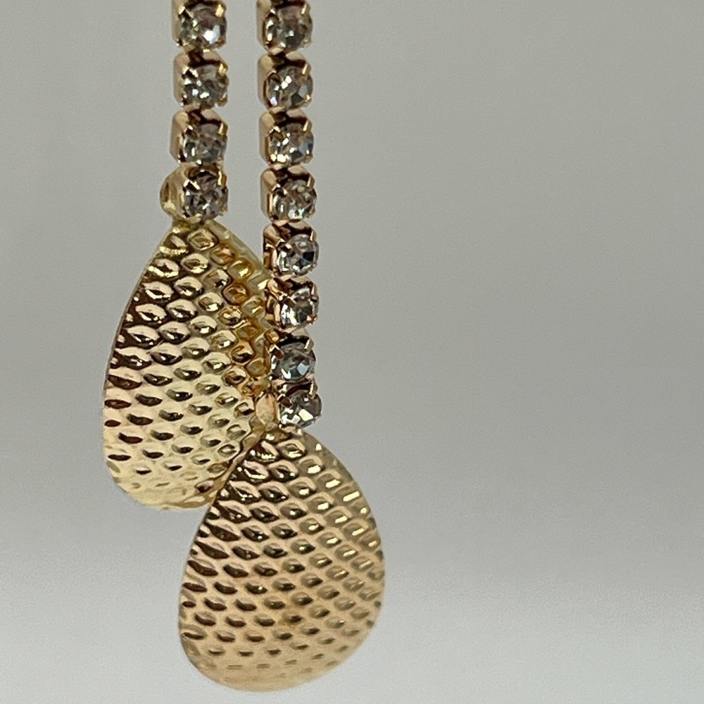 Rhinestone Tassel Earrings - Picture 4 of 6